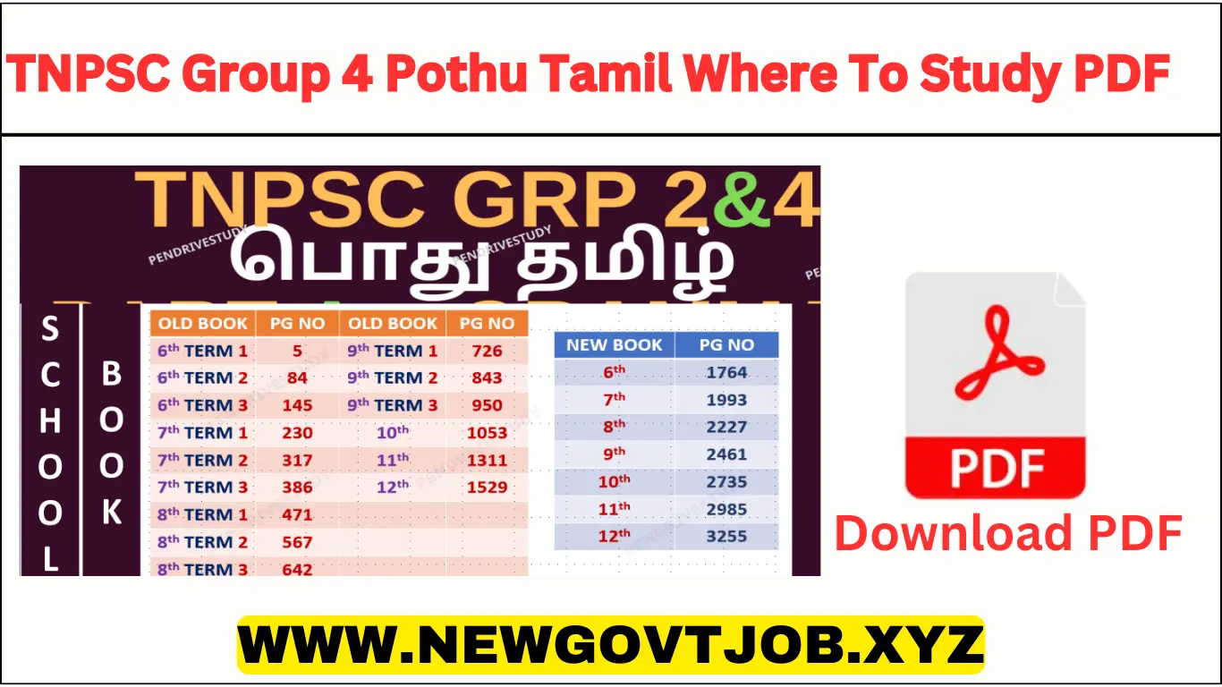 Tnpsc Group Pothu Tamil Where To Study Pdf New Govt Job