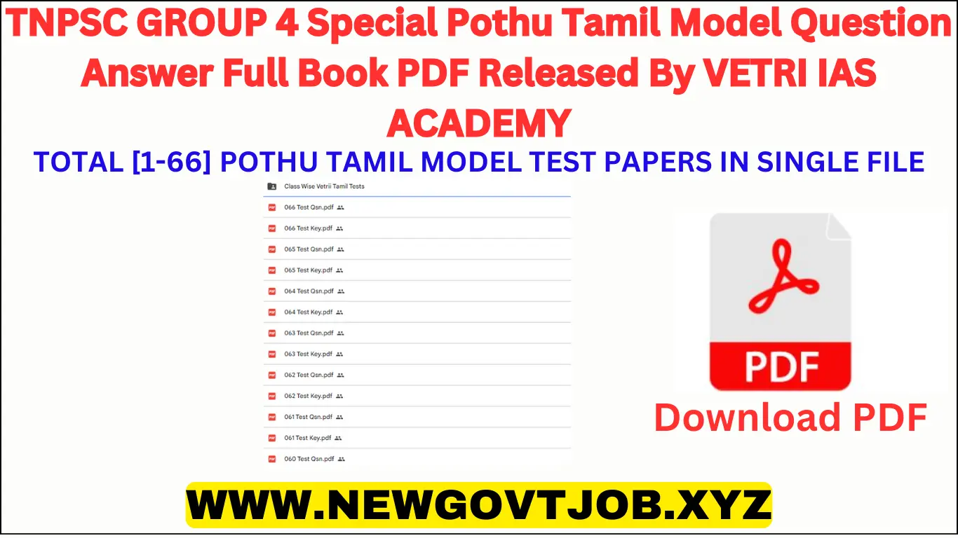 TNPSC GROUP 4 Special Pothu Tamil Model Question Answer Full Book PDF