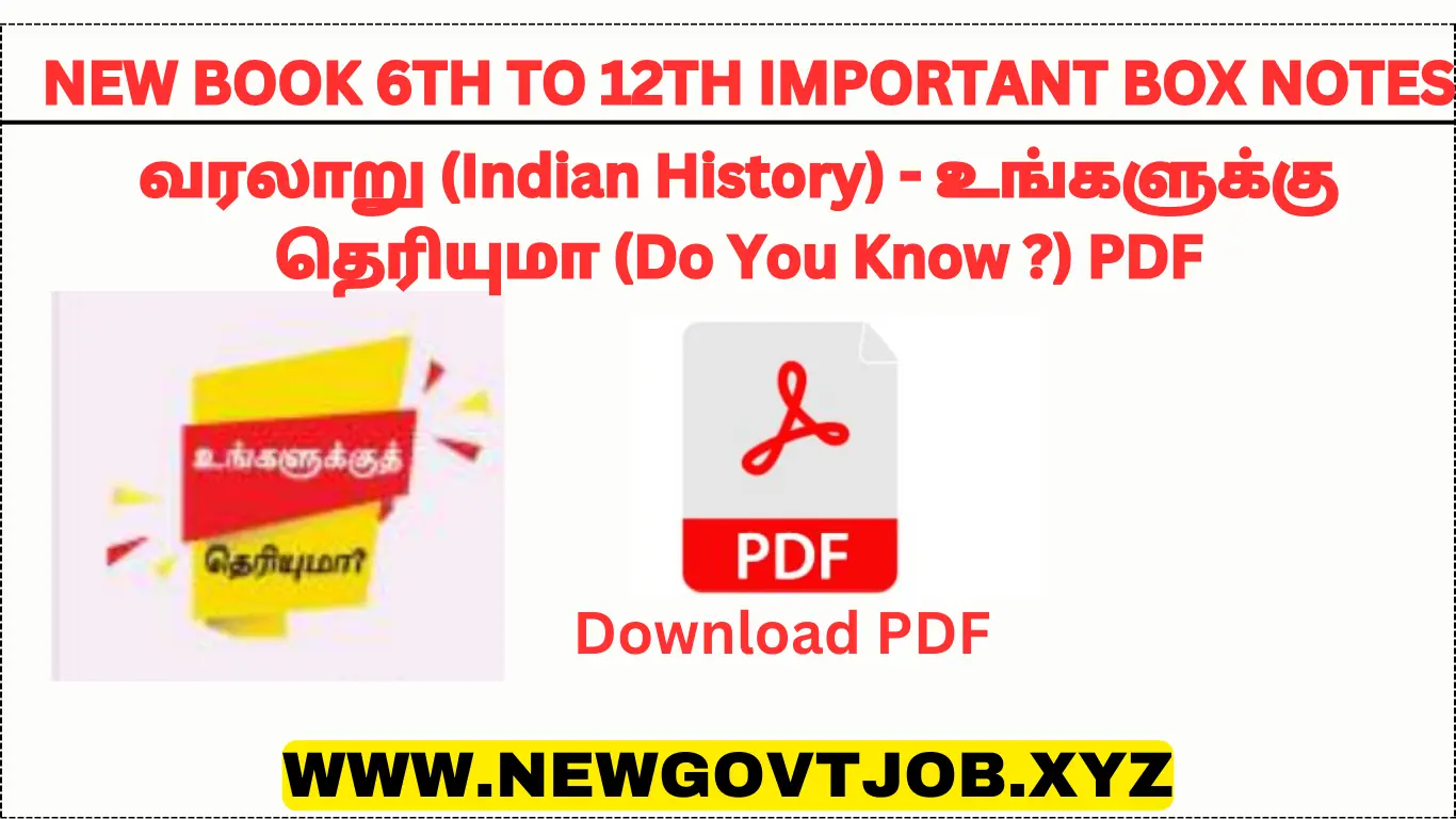 Tnpsc New Samacheer History School Book 6th To 12th (Do You Konw ...